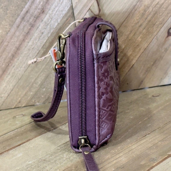 The Sak Embossed Burgandy Crossbody Bag - Picture 6 of 6